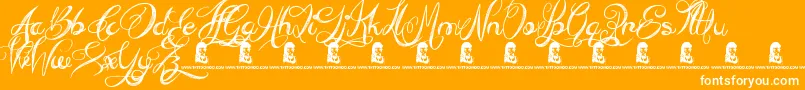 EverythingHoliday Font – White Fonts on Orange Background