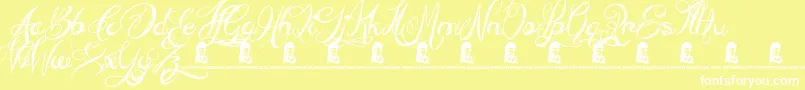 EverythingHoliday Font – White Fonts on Yellow Background