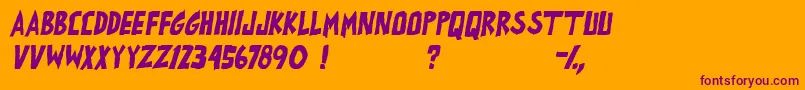 AllExesMustDiePgItal Font – Purple Fonts on Orange Background