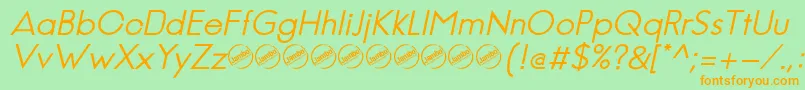 JambeticaItalic Font – Orange Fonts on Green Background