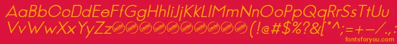 JambeticaItalic Font – Orange Fonts on Red Background