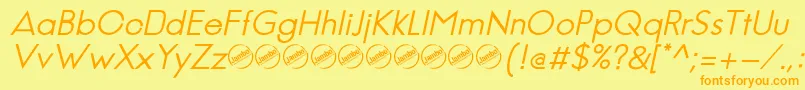 JambeticaItalic Font – Orange Fonts on Yellow Background