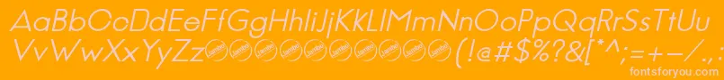 JambeticaItalic-fontti – vaaleanpunaiset fontit oranssilla taustalla