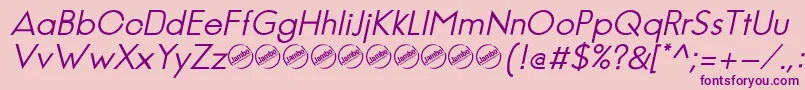 Czcionka JambeticaItalic – fioletowe czcionki na różowym tle