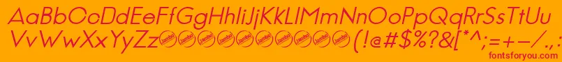 JambeticaItalic Font – Red Fonts on Orange Background