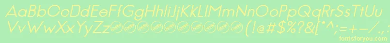 JambeticaItalic Font – Yellow Fonts on Green Background