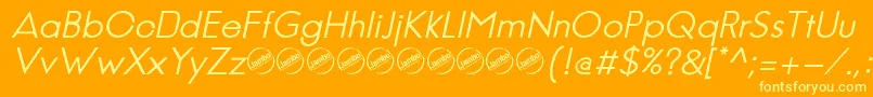 JambeticaItalic Font – Yellow Fonts on Orange Background