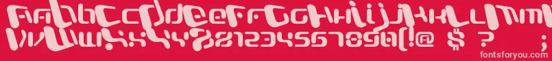 Czcionka OfficerX – różowe czcionki na czerwonym tle
