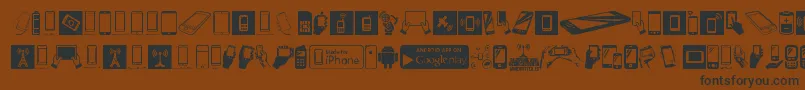 フォントSmartphoneIcons – 黒い文字が茶色の背景にあります