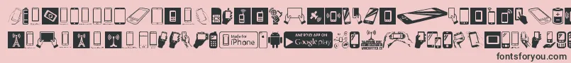 Fonte SmartphoneIcons – fontes pretas em um fundo rosa