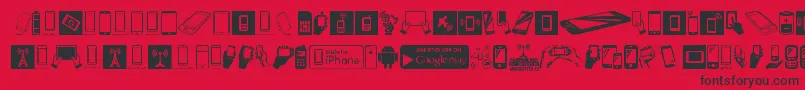 SmartphoneIcons Font – Black Fonts on Red Background