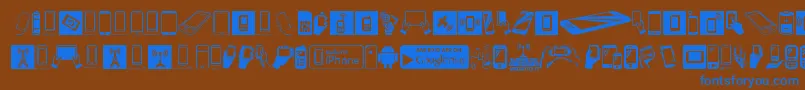Czcionka SmartphoneIcons – niebieskie czcionki na brązowym tle