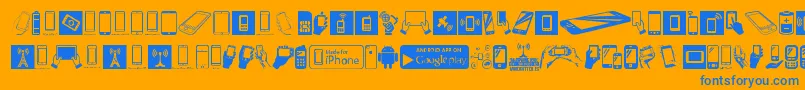 SmartphoneIcons Font – Blue Fonts on Orange Background