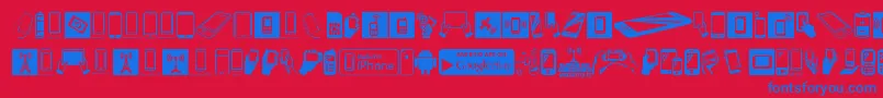 SmartphoneIcons Font – Blue Fonts on Red Background