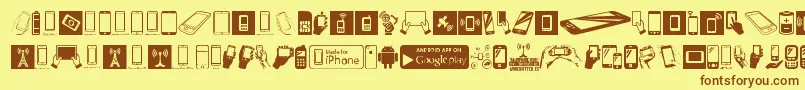 Fonte SmartphoneIcons – fontes marrons em um fundo amarelo