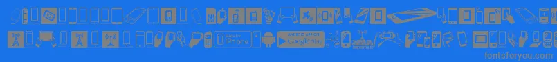 SmartphoneIcons-fontti – harmaat kirjasimet sinisellä taustalla
