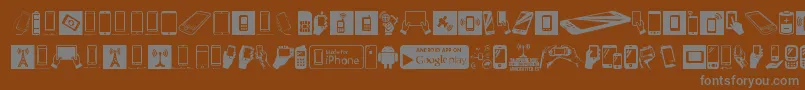 Czcionka SmartphoneIcons – szare czcionki na brązowym tle