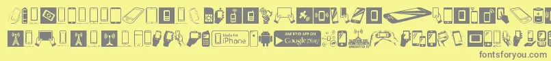 Fonte SmartphoneIcons – fontes cinzas em um fundo amarelo