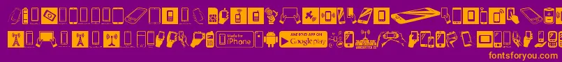 Police SmartphoneIcons – polices orange sur fond violet