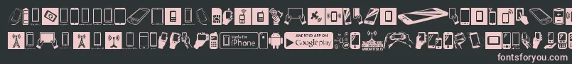 SmartphoneIcons-Schriftart – Rosa Schriften auf schwarzem Hintergrund