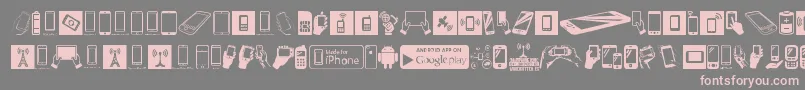 SmartphoneIcons-Schriftart – Rosa Schriften auf grauem Hintergrund