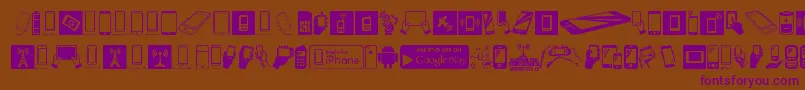 Fonte SmartphoneIcons – fontes roxas em um fundo marrom
