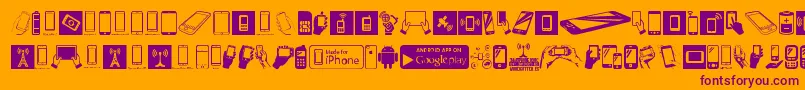 Police SmartphoneIcons – polices violettes sur fond orange