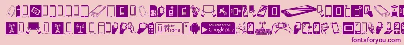 SmartphoneIcons-fontti – violetit fontit vaaleanpunaisella taustalla