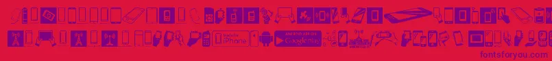 SmartphoneIcons Font – Purple Fonts on Red Background