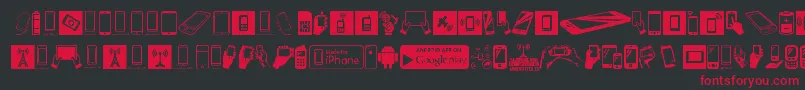 Czcionka SmartphoneIcons – czerwone czcionki na czarnym tle