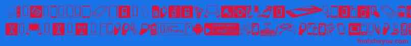 SmartphoneIcons Font – Red Fonts on Blue Background