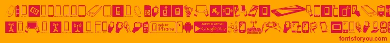 Fonte SmartphoneIcons – fontes vermelhas em um fundo laranja