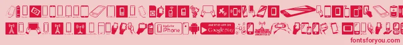 Шрифт SmartphoneIcons – красные шрифты на розовом фоне