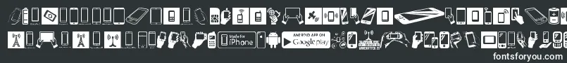 SmartphoneIcons Font – White Fonts on Black Background