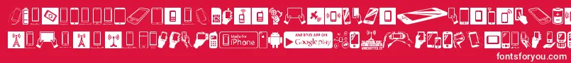 フォントSmartphoneIcons – 赤い背景に白い文字