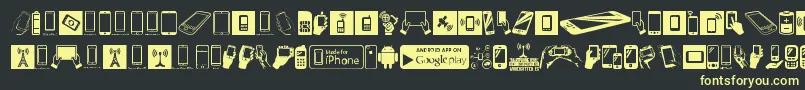 Czcionka SmartphoneIcons – żółte czcionki na czarnym tle