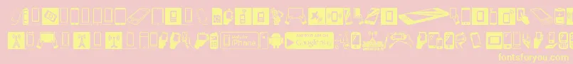 SmartphoneIcons-fontti – keltaiset fontit vaaleanpunaisella taustalla