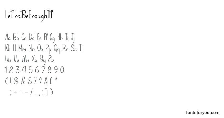 Шрифт LetThatBeEnoughTtf – алфавит, цифры, специальные символы