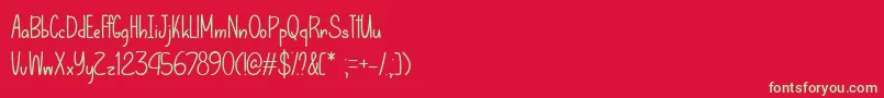 LetThatBeEnoughTtf Font – Green Fonts on Red Background