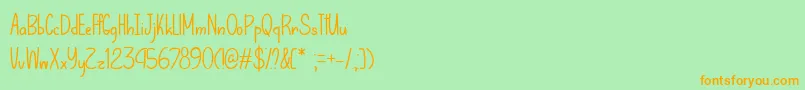 LetThatBeEnoughTtf Font – Orange Fonts on Green Background