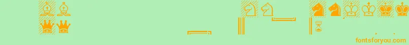 Alpha Font – Orange Fonts on Green Background