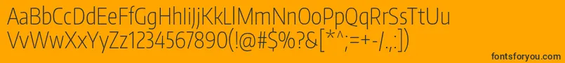 Czcionka EncodesanscompressedExtralight – czarne czcionki na pomarańczowym tle