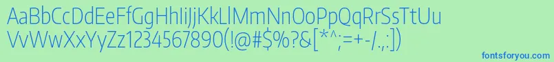 EncodesanscompressedExtralight Font – Blue Fonts on Green Background