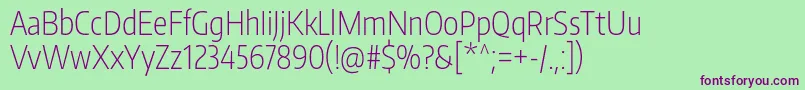EncodesanscompressedExtralight Font – Purple Fonts on Green Background