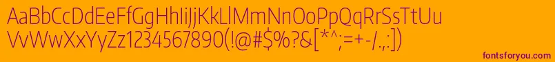 EncodesanscompressedExtralight Font – Purple Fonts on Orange Background