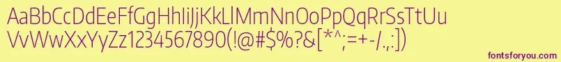 EncodesanscompressedExtralight Font – Purple Fonts on Yellow Background