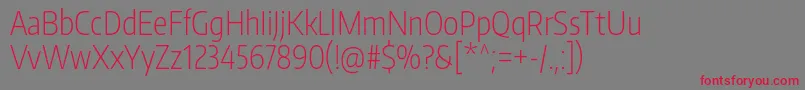 EncodesanscompressedExtralight Font – Red Fonts on Gray Background