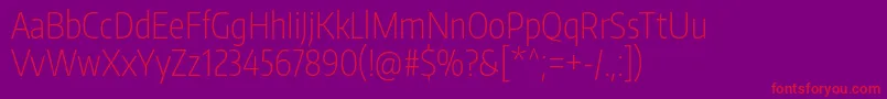 EncodesanscompressedExtralight Font – Red Fonts on Purple Background