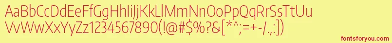 EncodesanscompressedExtralight Font – Red Fonts on Yellow Background