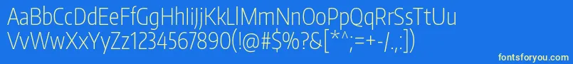 EncodesanscompressedExtralight Font – Yellow Fonts on Blue Background